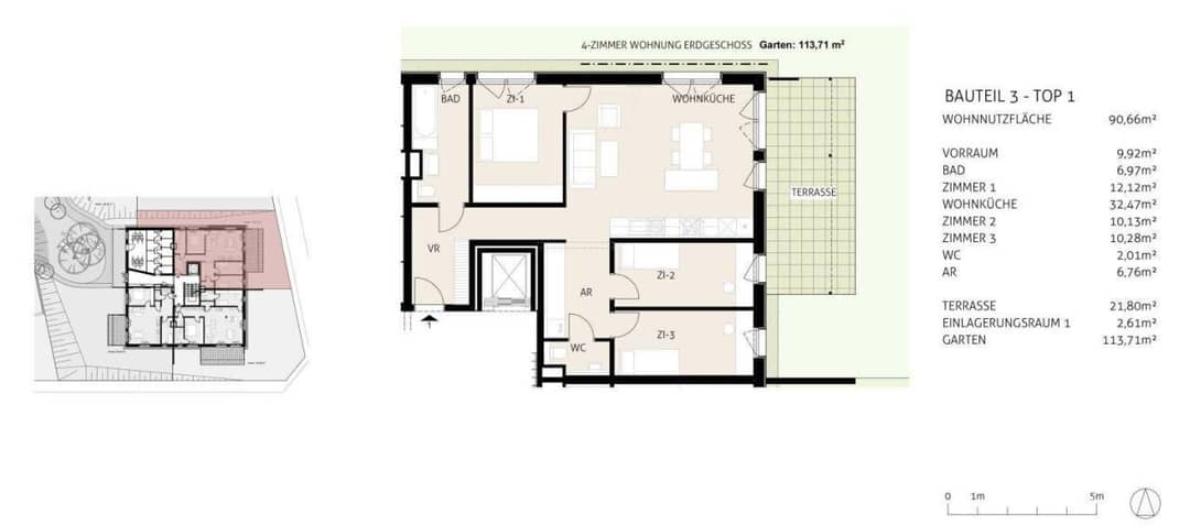 Garden Apartment Gießhübl, 91m²
