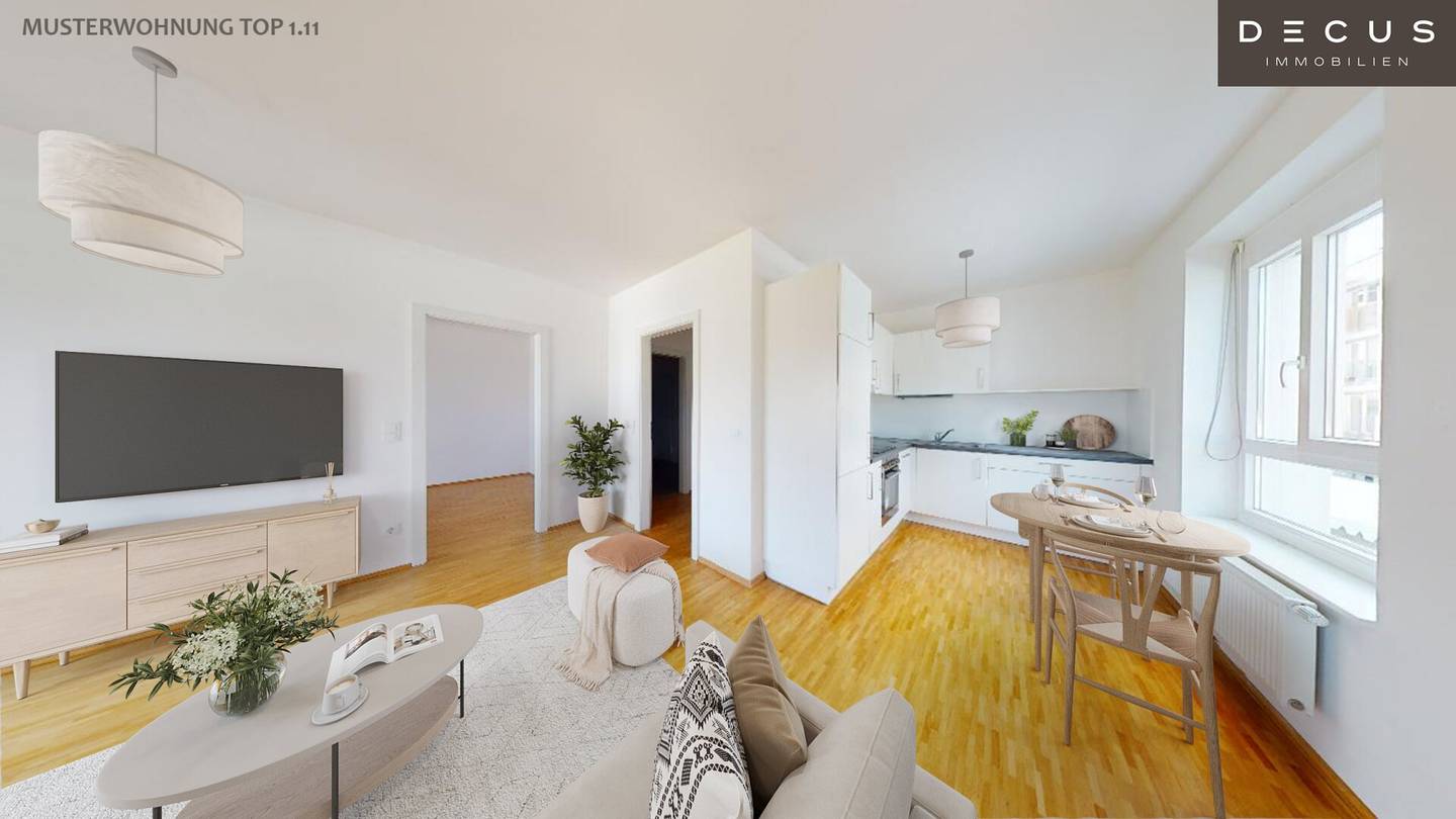Apartment with west-facing balcony and parquet in Graz Straßgang