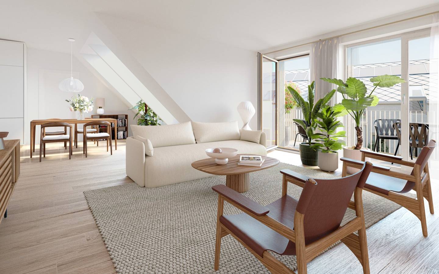 Penthouse with roof terrace and view over Vienna