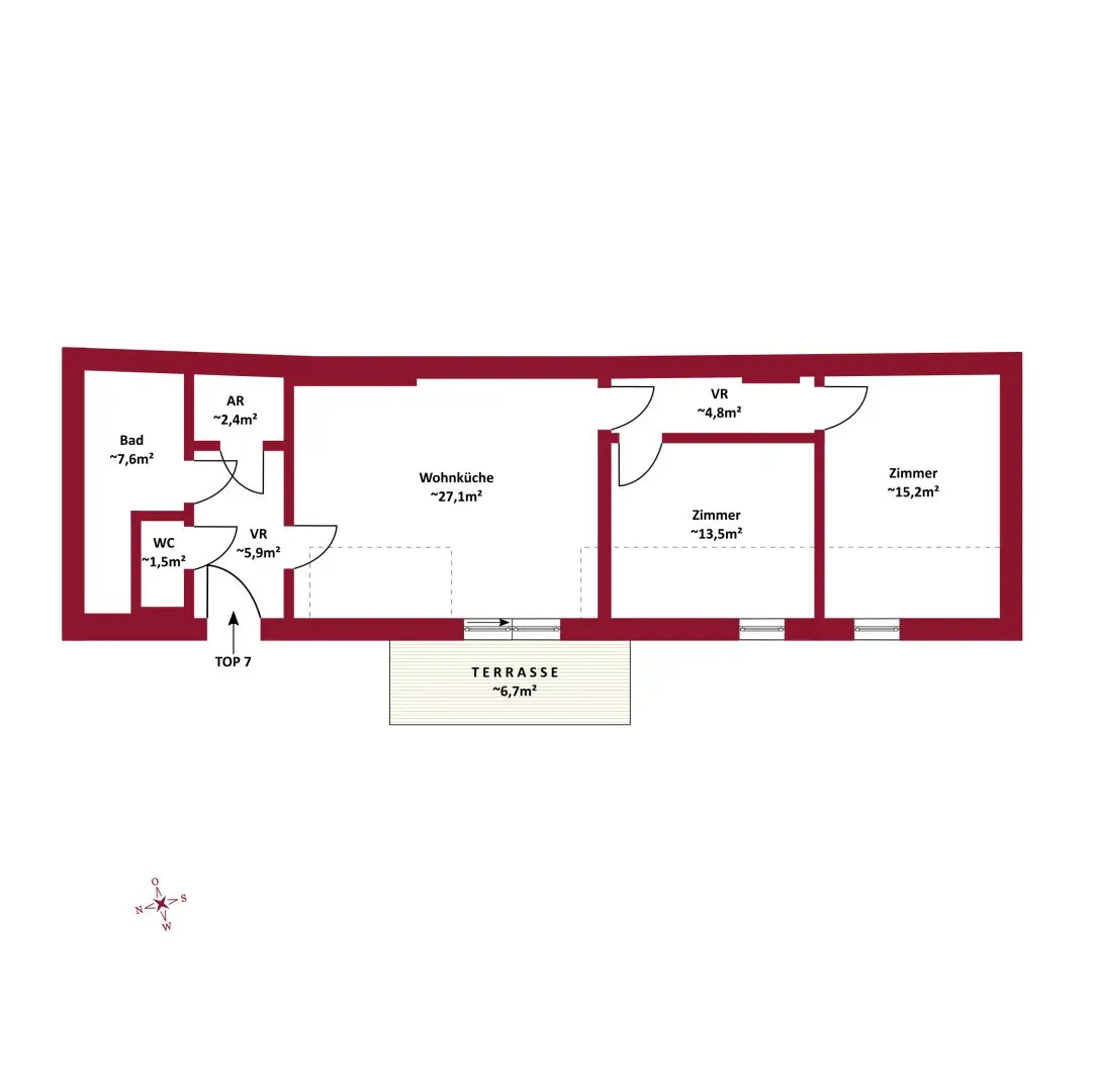 Neubau Wohnung Terrasse nahe Weinberge