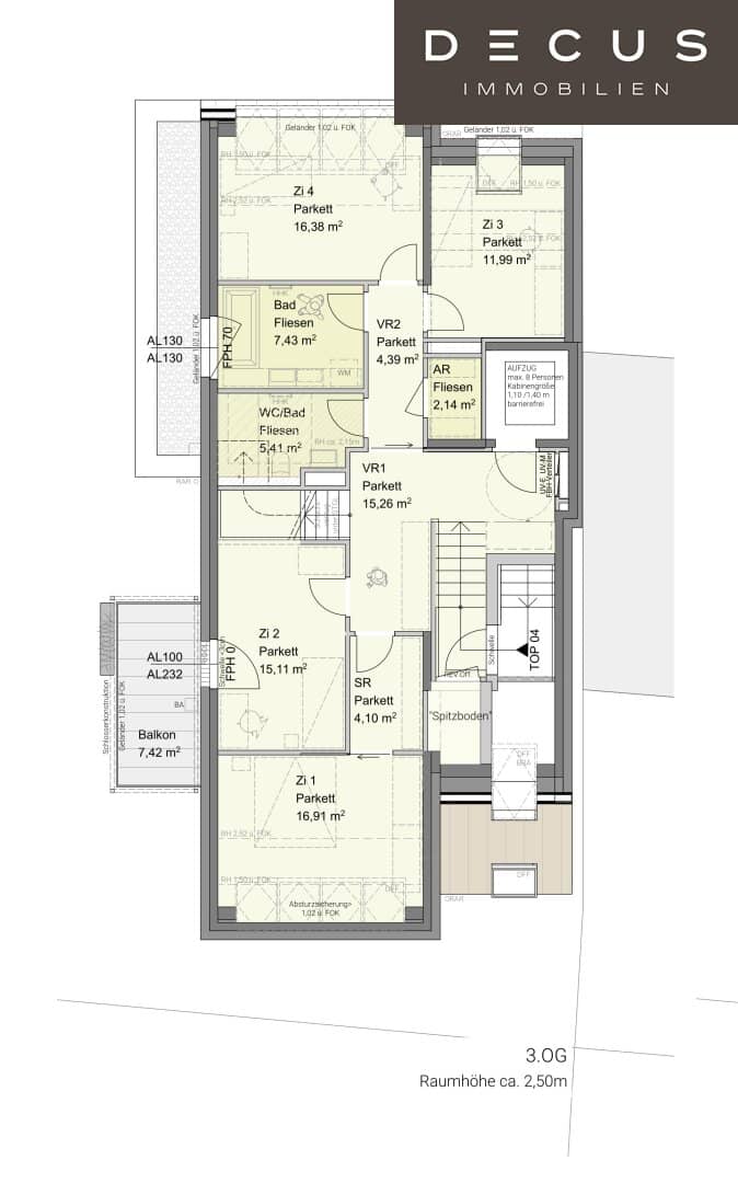Penthouse drei Ebenen Weitblick Wien Terrassen