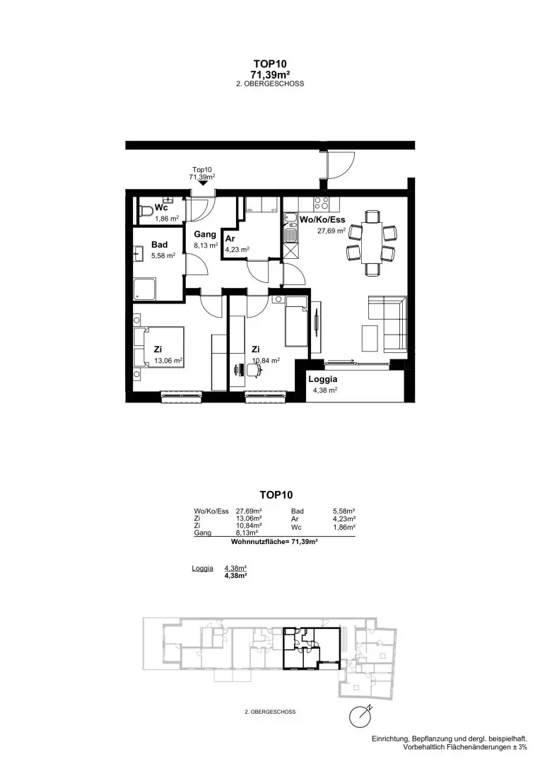 Dachgeschosswohnung Erstbezug Helle Räume Anbindung
