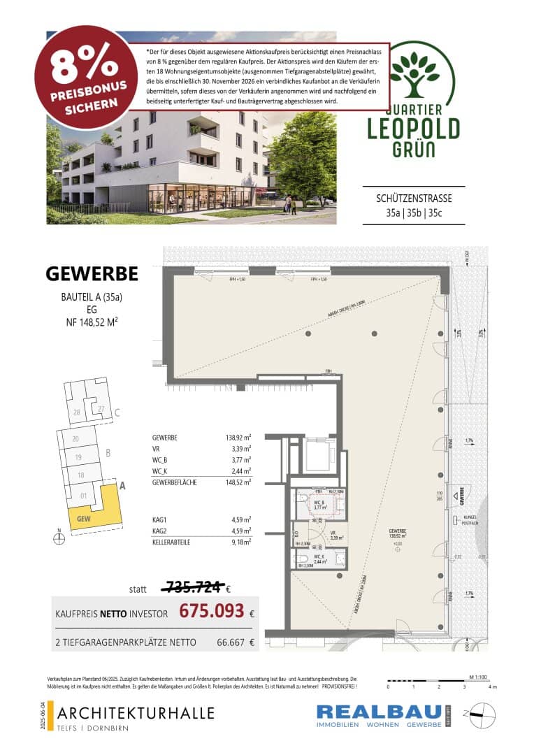 Gewerbefläche 148,5 m² Erstbezug! Schützenstraße 35 Innsbruck
