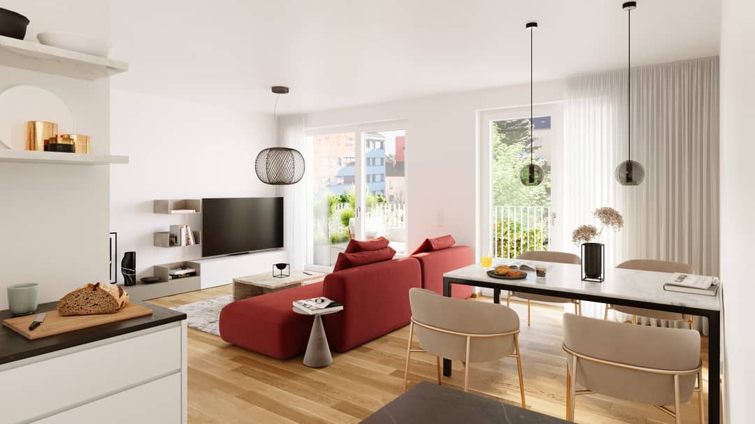 Wohnung Neubau Erstbezug hofseitige Loggia