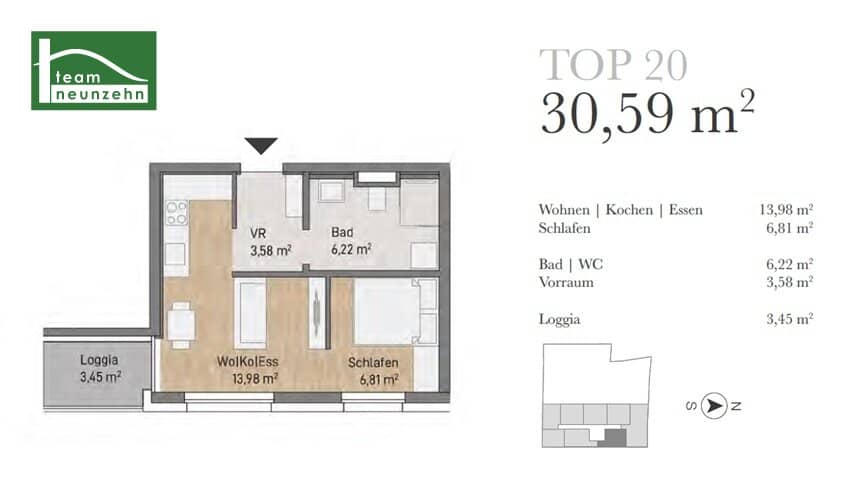 Wohnung Neubau Augarten Loggia