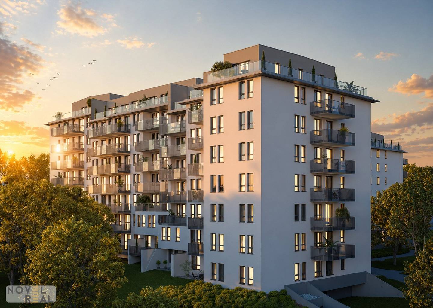 New build apartment balcony at Türkenschanzpark
