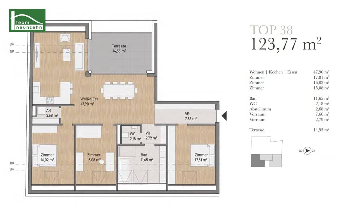 Attic apartment new build with terrace and underground garage