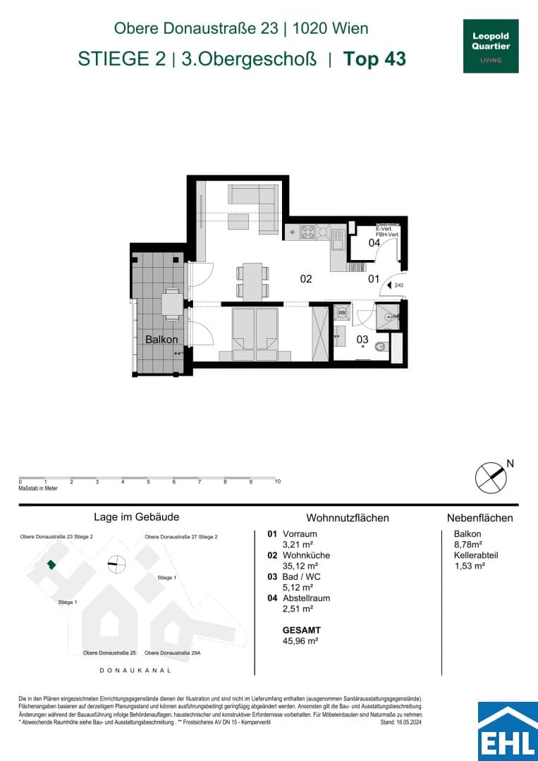 Apartment near city center new build balcony