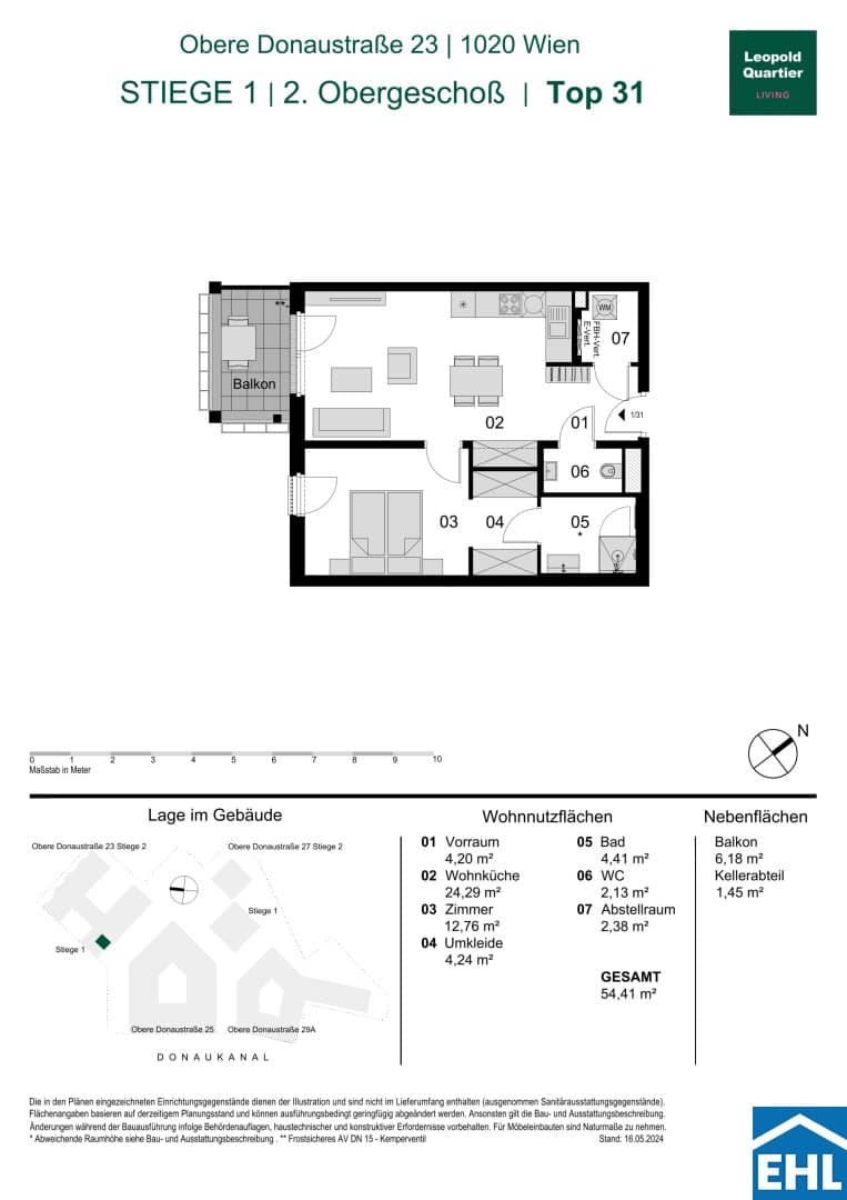 Vorsorgewohnung near downtown balcony