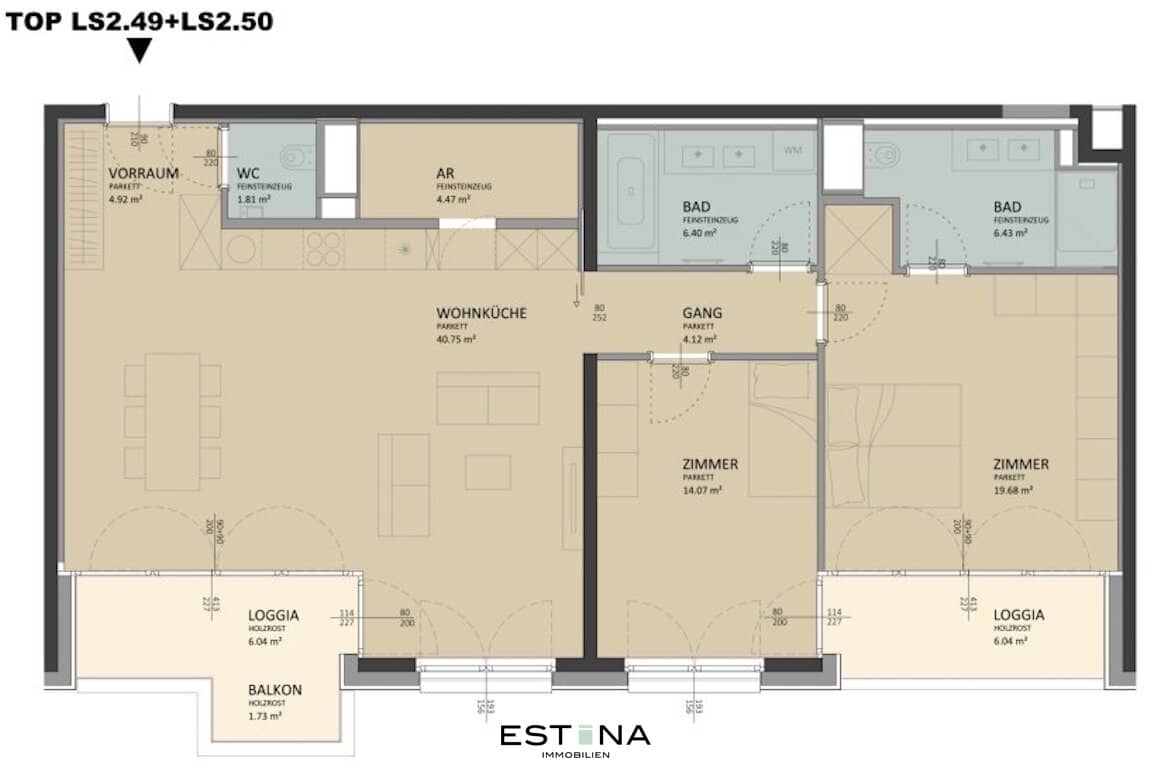Apartment new build loggia near station