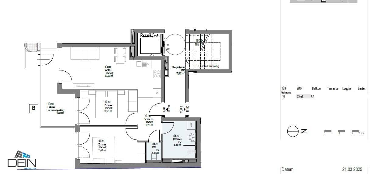 Neubauwohnung mit Balkon und Parkett in Wien Donaustadt