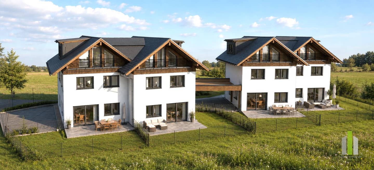 Moderne Neubau-Doppelhaushälften in Oberndorf bei Salzburg mit Carport