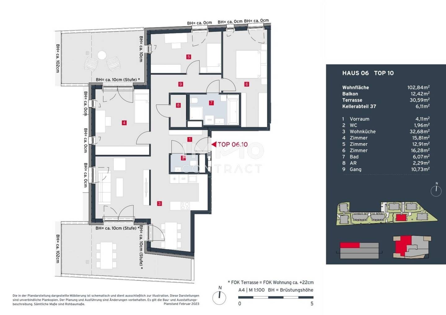 Apartment two roof terraces with Wienerwald view