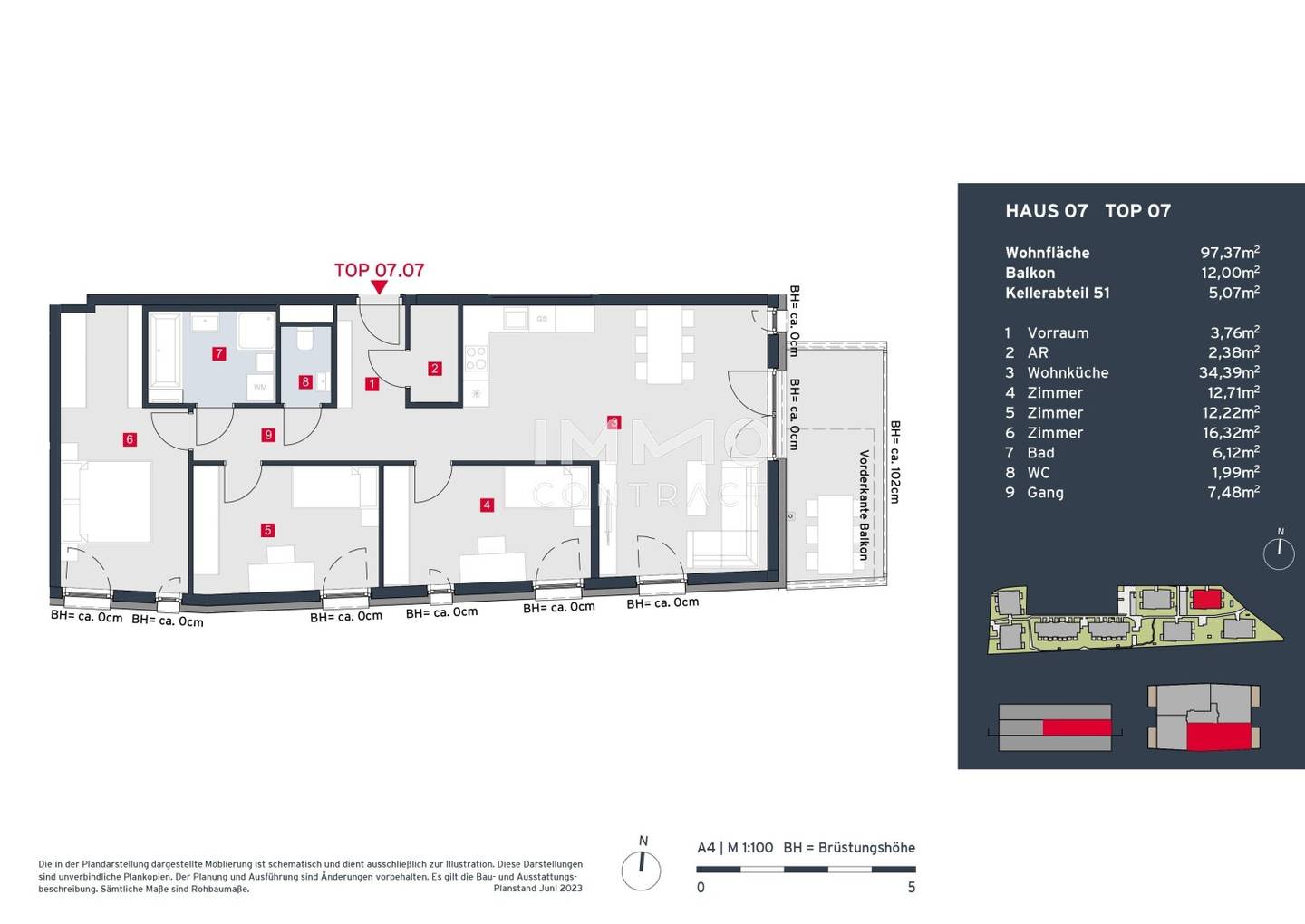 Neubau Wohnung mit Balkon ruhiger Parkanlage