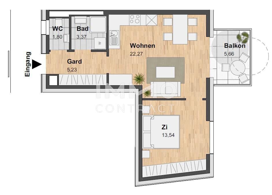 Apartment with Balcony and Fitted Kitchen in Reininghausgründe