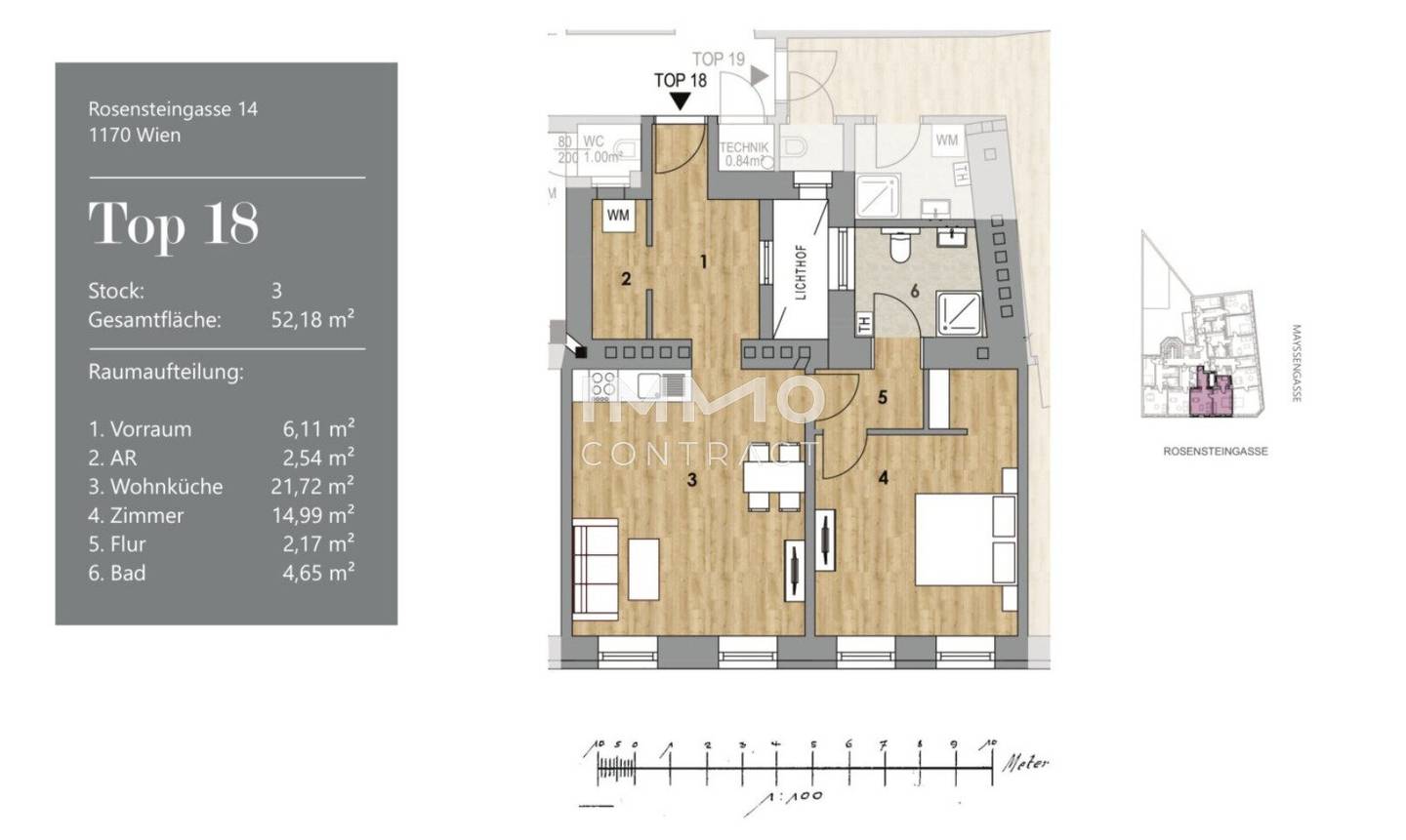 Wiener Rose 2 room first occupancy modern living with the charm of a classic Viennese Altbau apartment