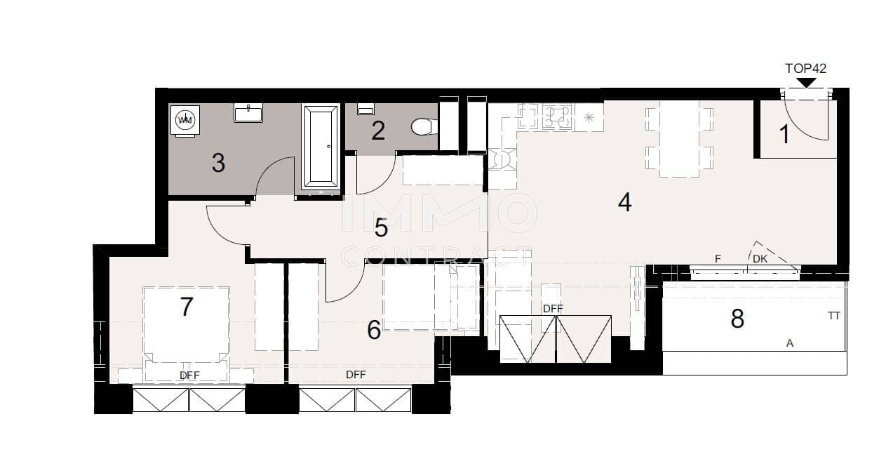 Attic apartment with terrace bright quiet