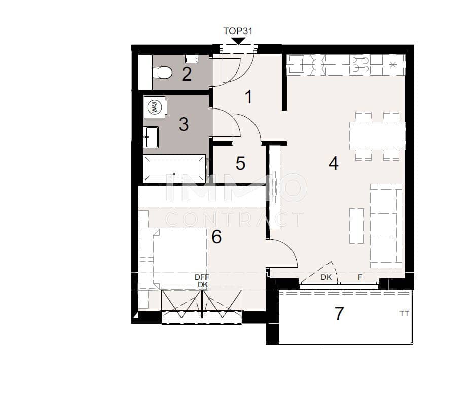 New build apartment near Lainzer Tiergarten with terrace