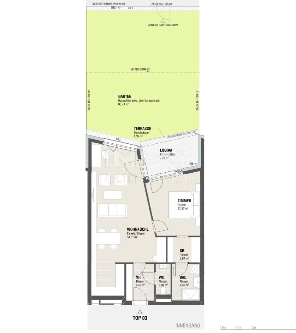 Erstbezug Wohnung mit privatem Garten und Loggia
