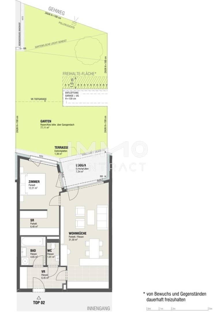 Erstbezug Wohnung mit eigenem Garten und Stellplatz