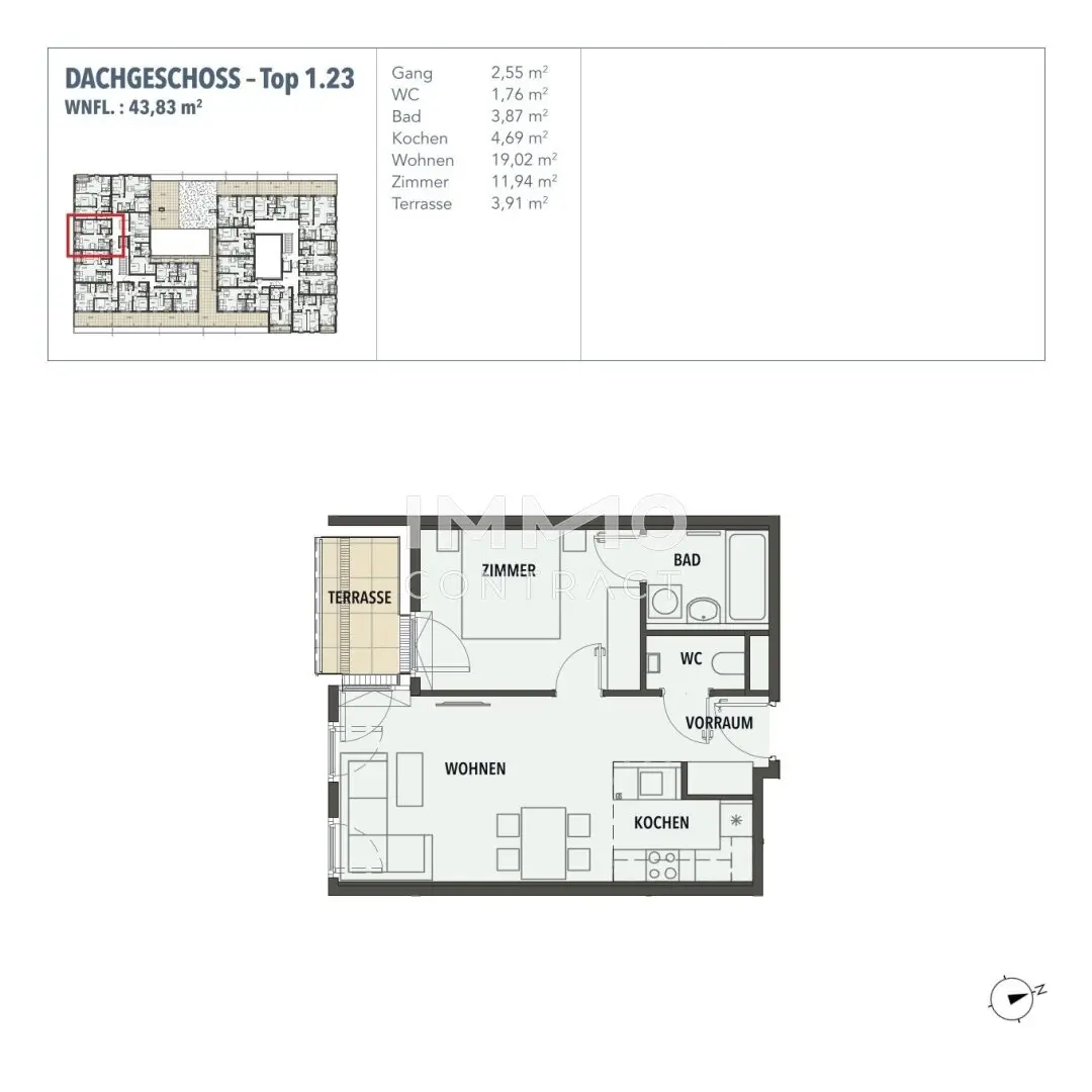 Two room apartment first occupancy balcony