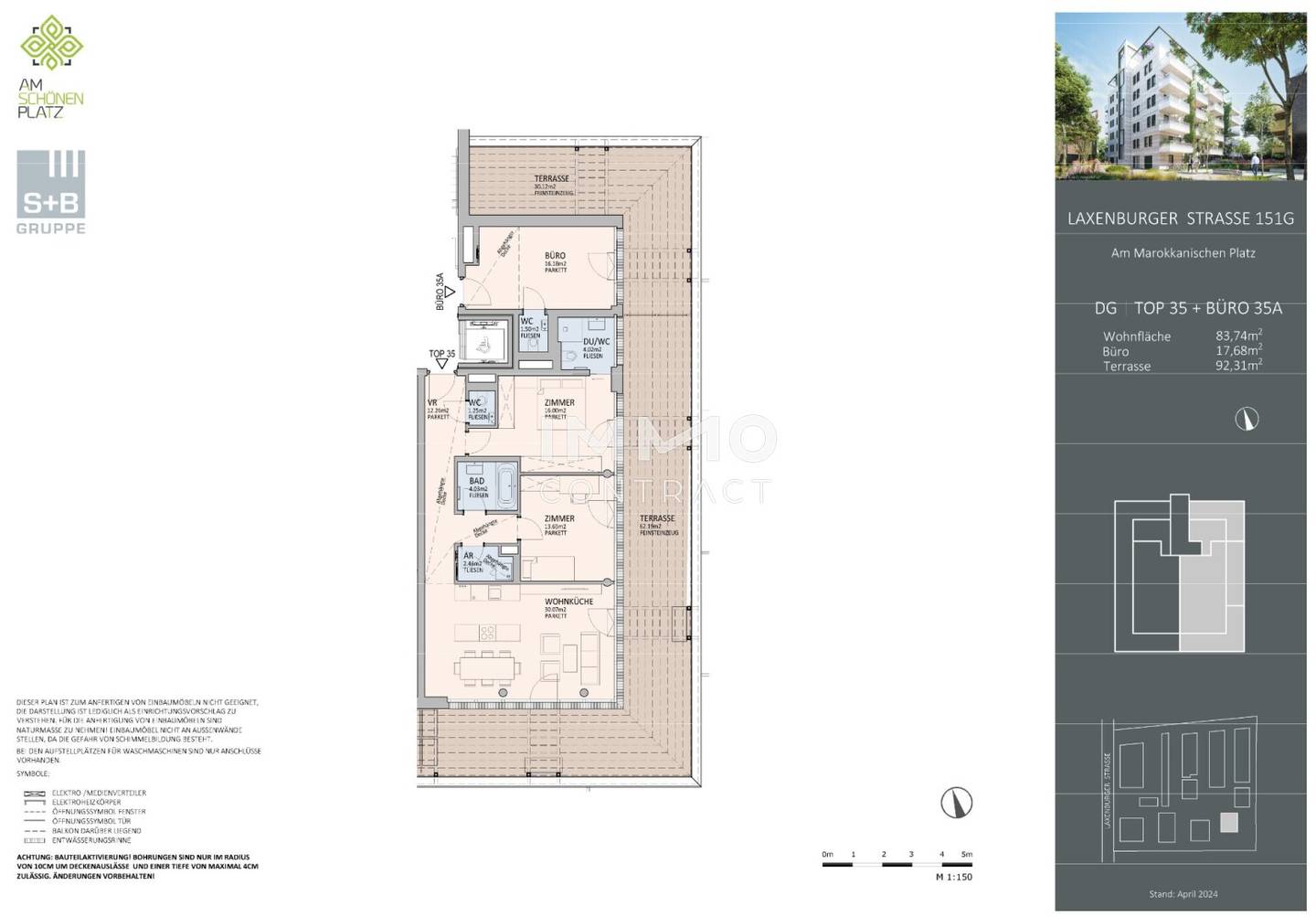 Dachgeschosswohnung mit Terrasse nahe U1