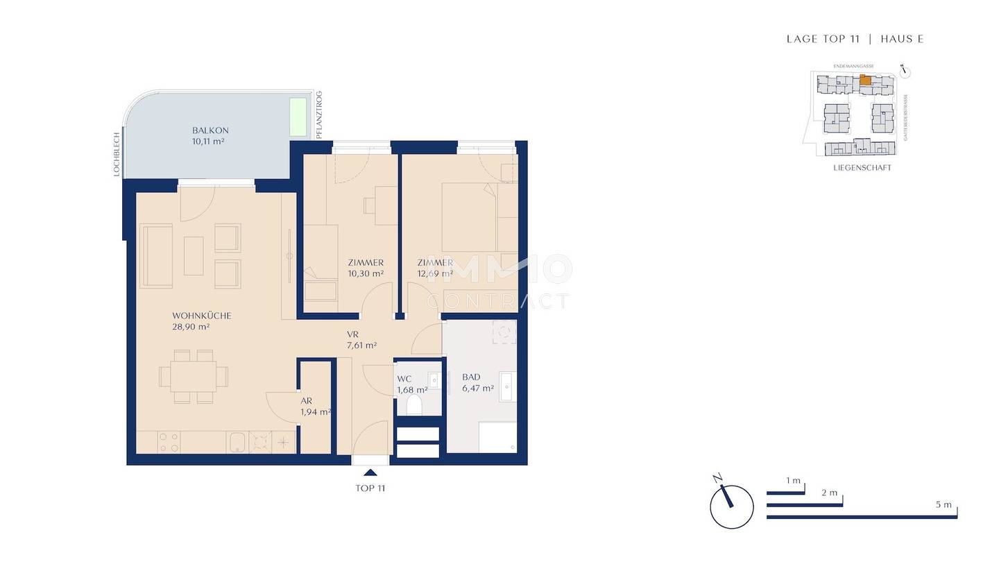 New build apartment with balcony barrier free