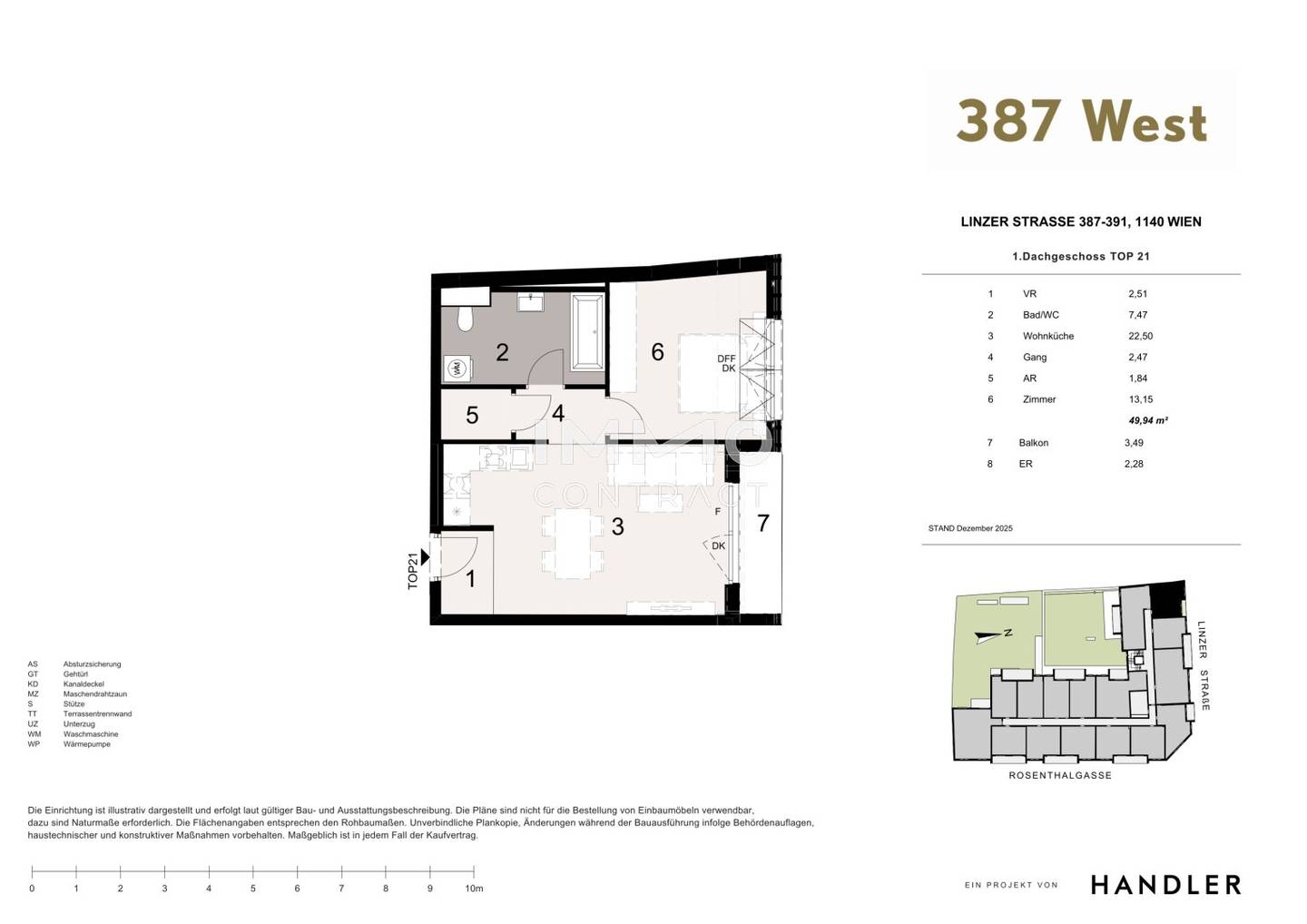 Top floor apartment balcony in quiet green setting