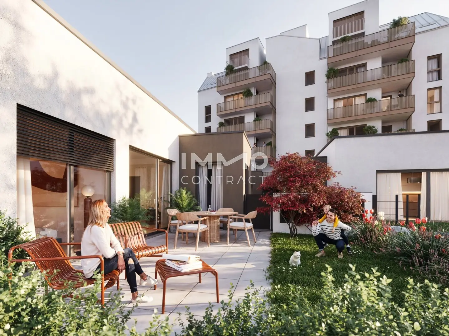 Apartment with private garden in the courtyard