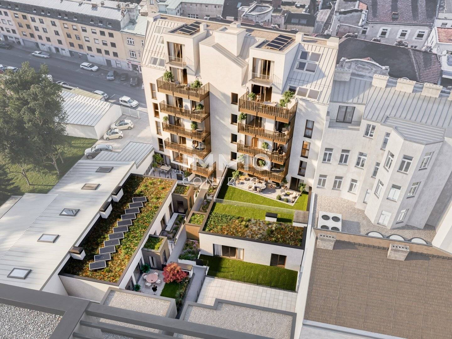 Top floor apartment with roof terrace and first occupancy