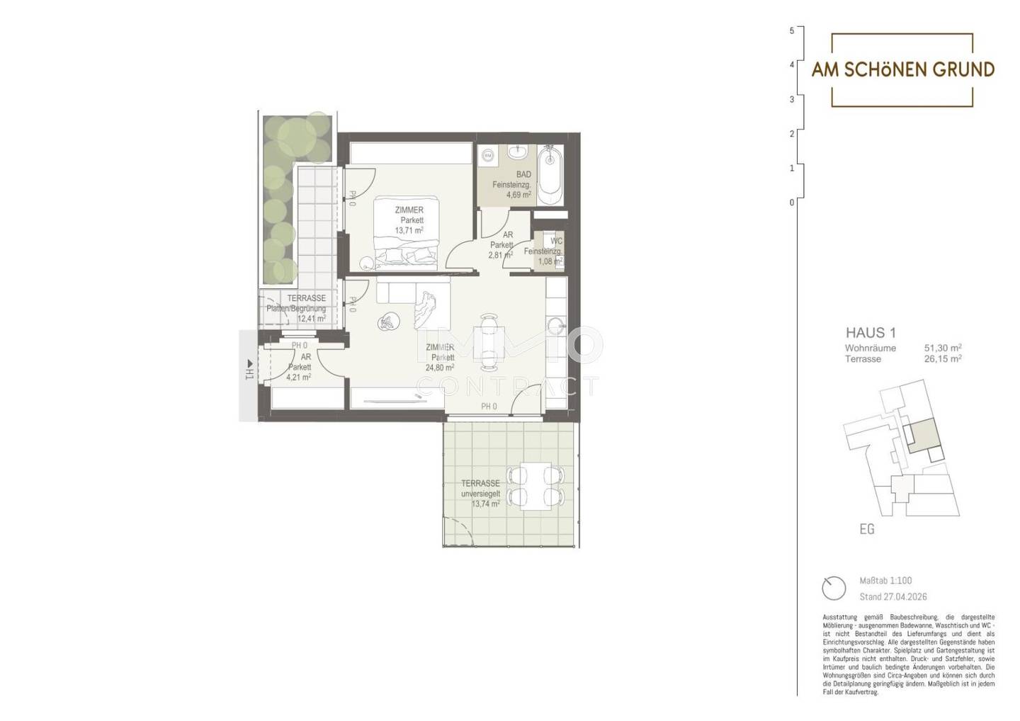 Apartment Newly built with large terrace near Danube