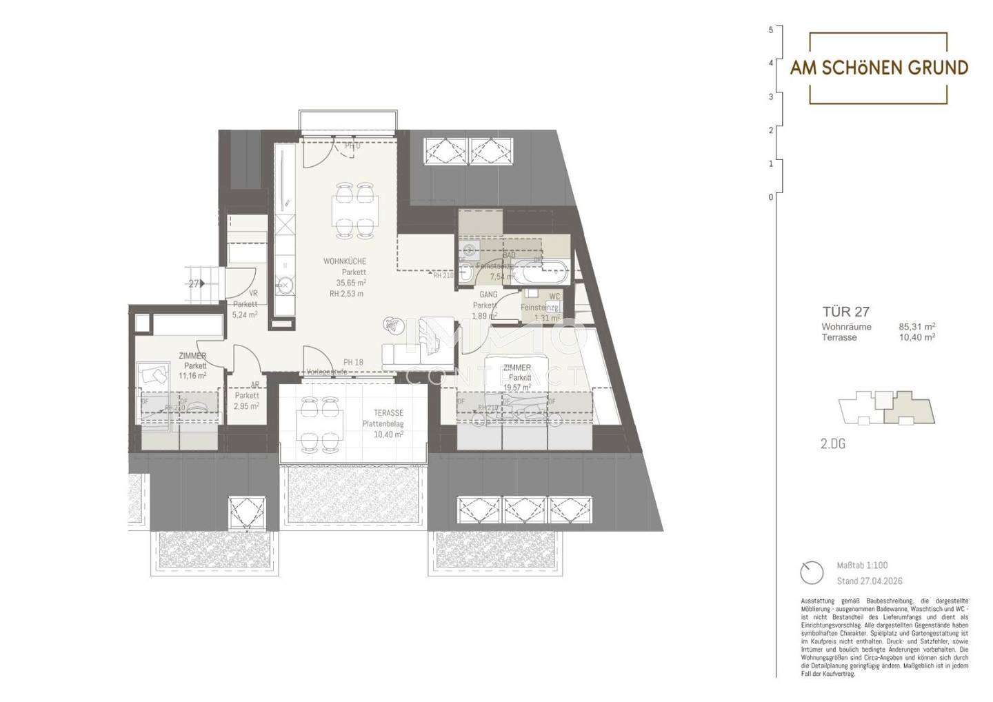 Top floor apartment with sunny terrace and lift