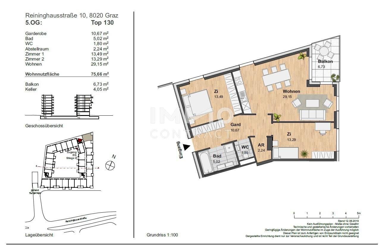 3 Zimmer Wohnung Reininghaus Balkon Stadtblick