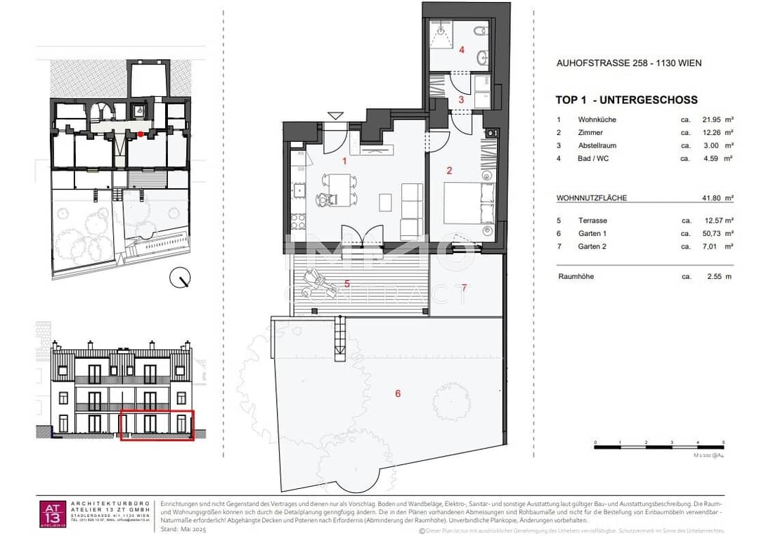 Apartment in Hietzing with garden and terrace first occupancy