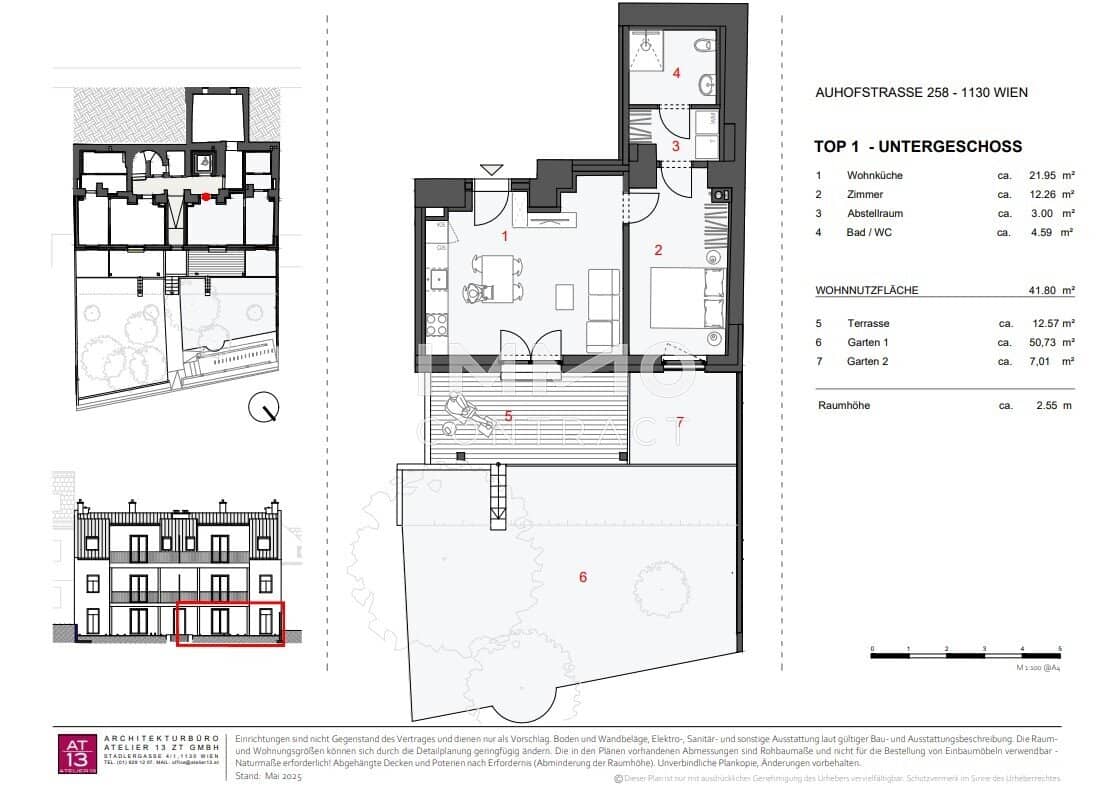 Apartment in Hietzing with garden and terrace first occupancy