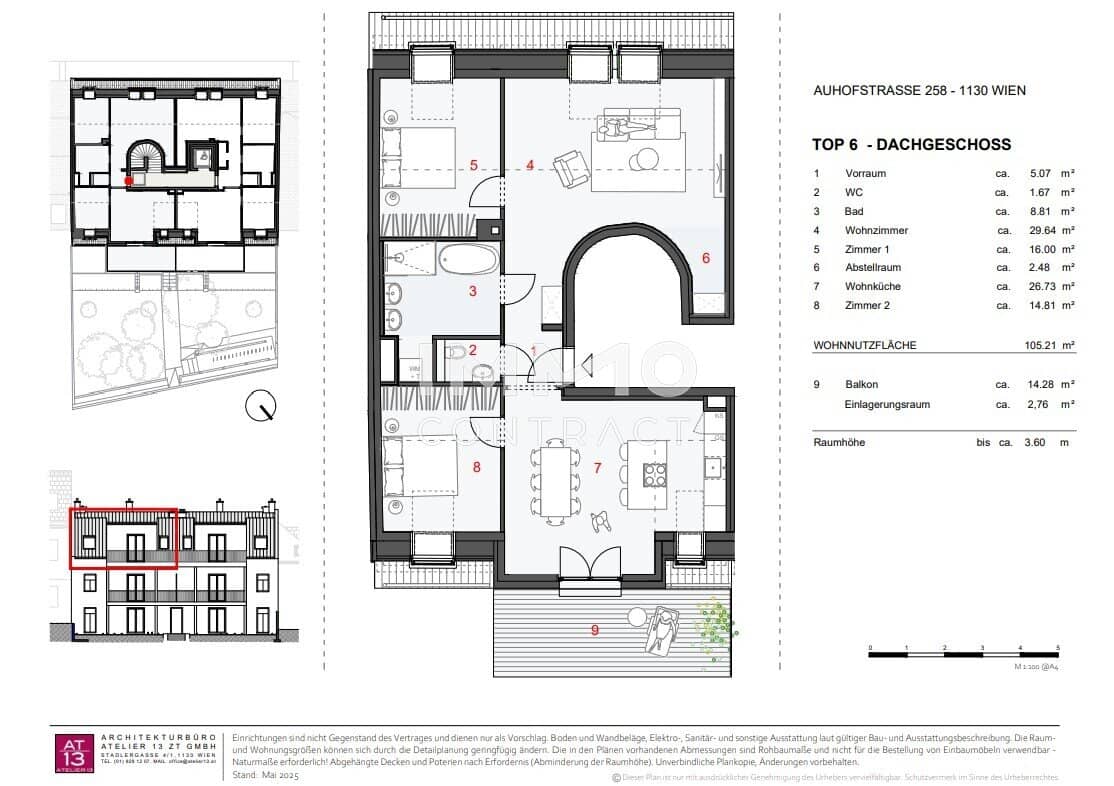 Top floor apartment loft character balcony
