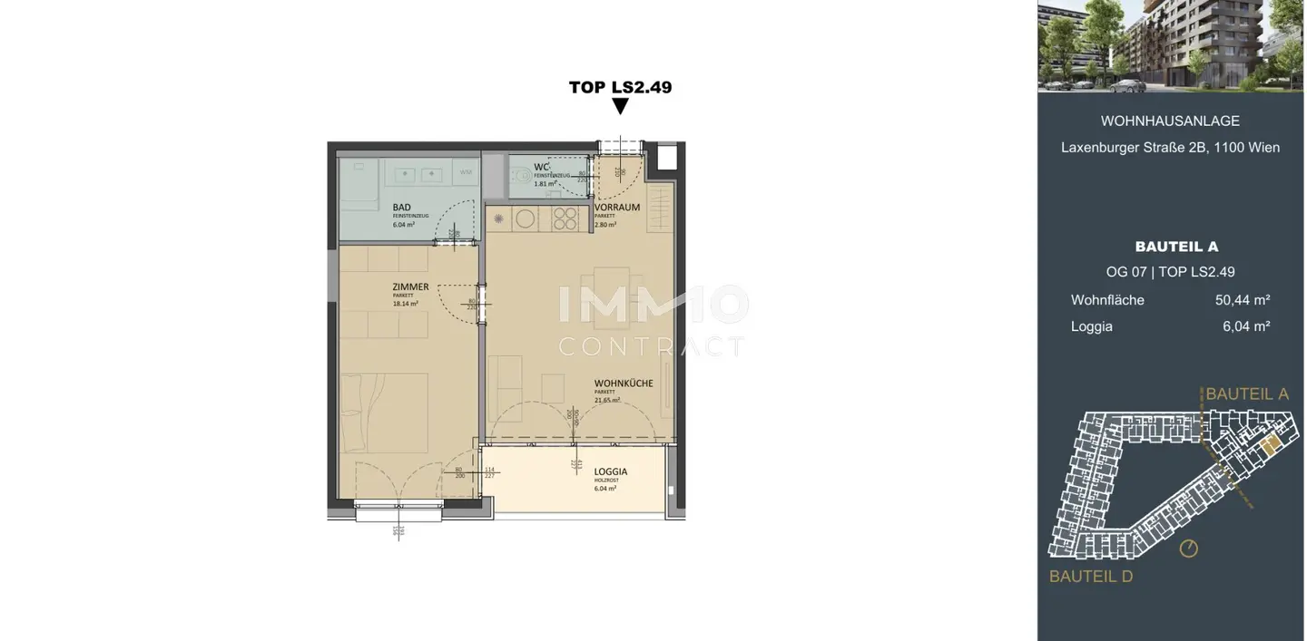 New apartment near the main station with loggia