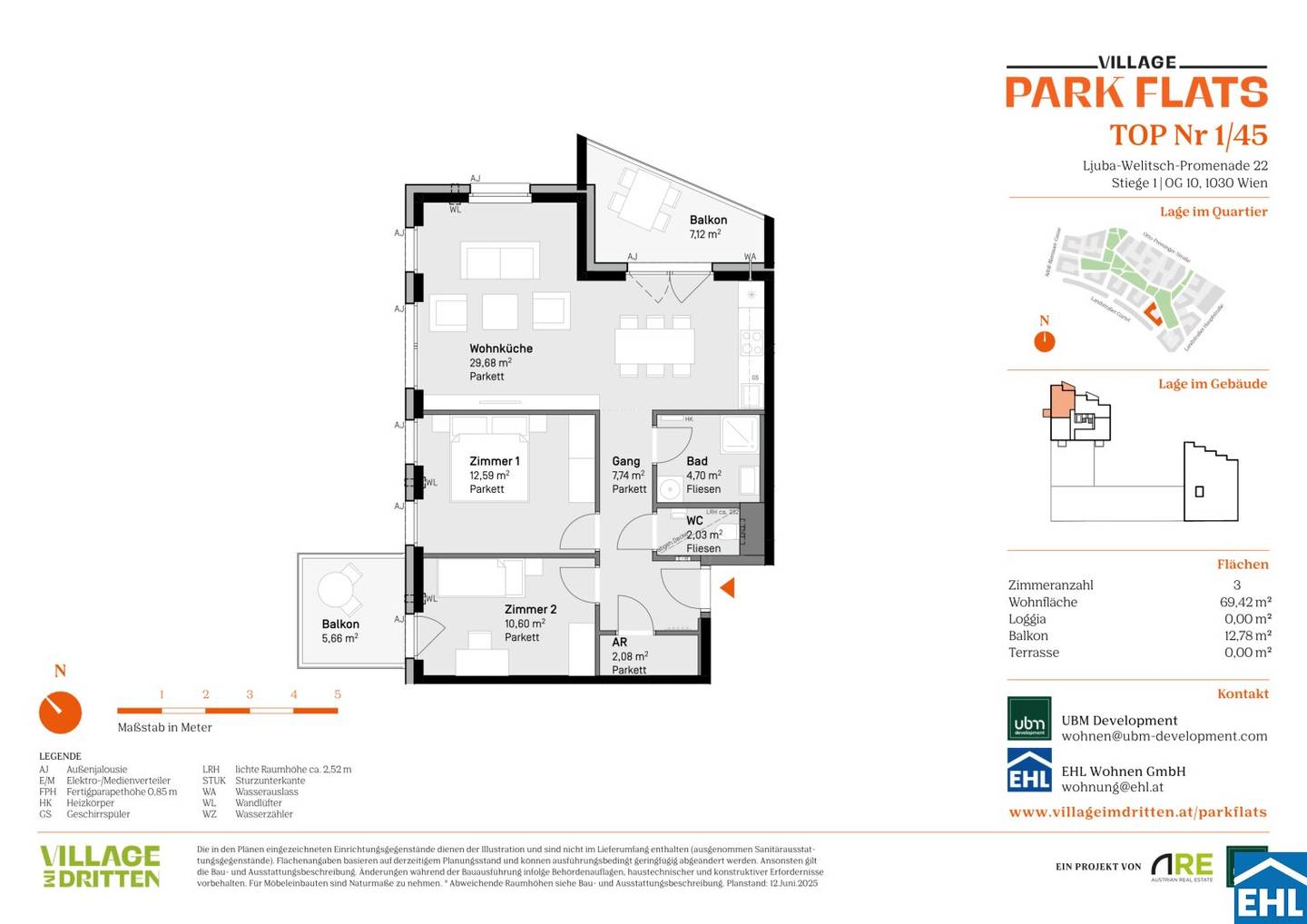 Wohnung Parknähe im Neubau