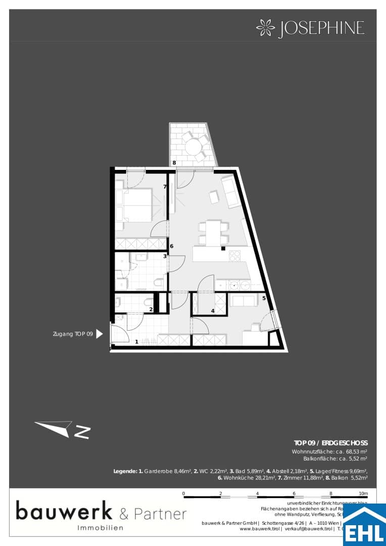Wohnung mit Blick zum Prater und Balkon
