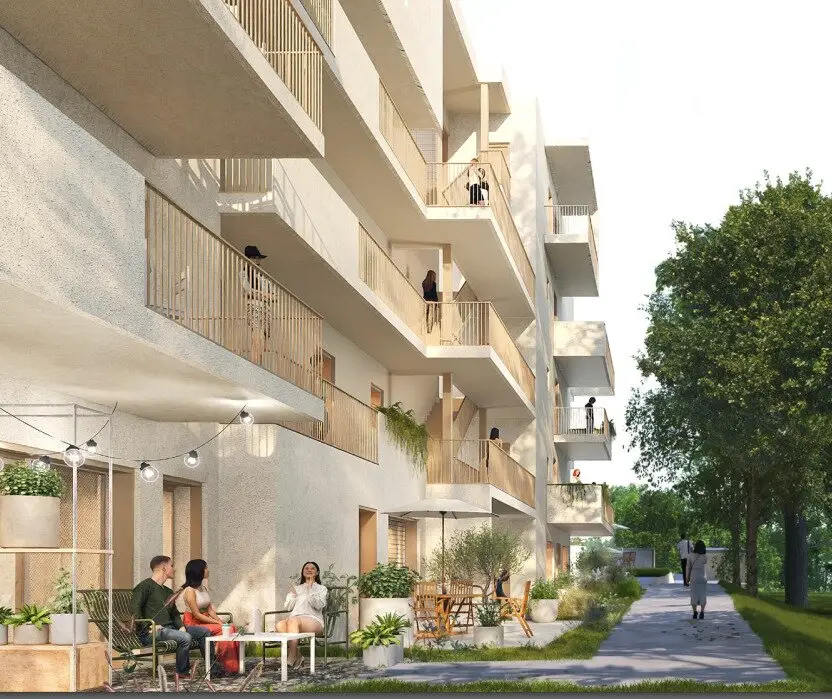 Apartment newly built near TU Inffeld balcony