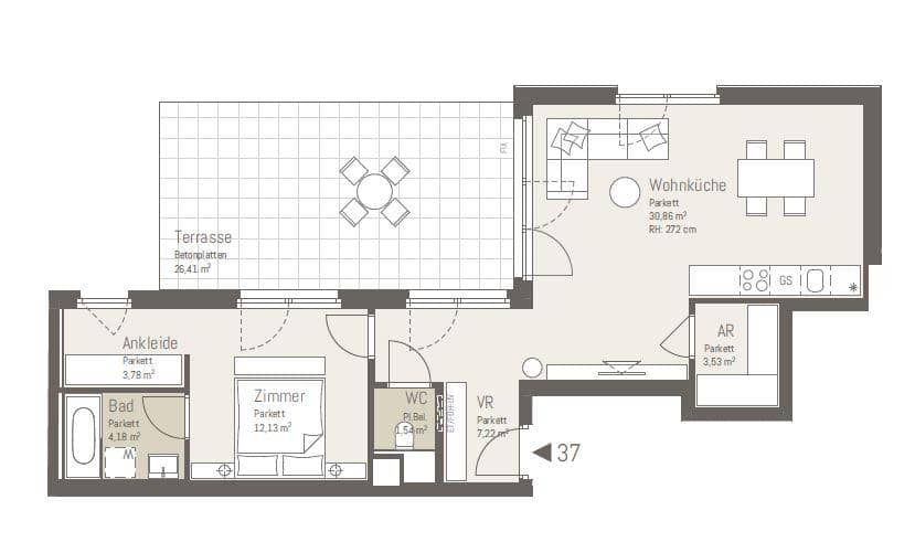 Dachgeschosswohnung mit Terrasse und Weitblick Provisionsfrei