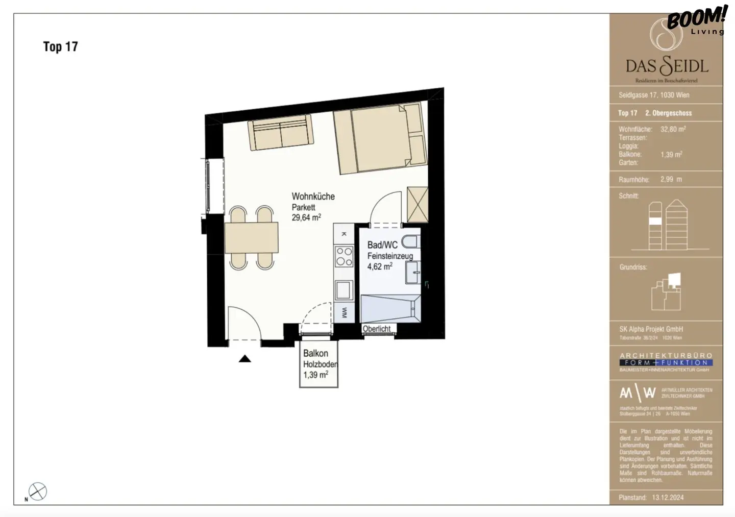 Stylish city apartment with balcony in absolute prime location of the 3rd district