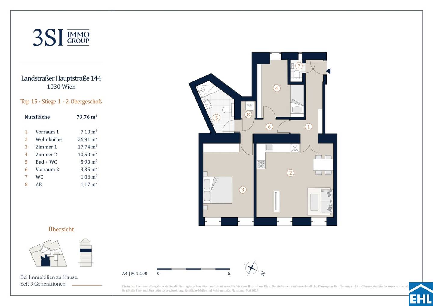 Wohnung Erstbezug im Altbau nahe Rochusmarkt