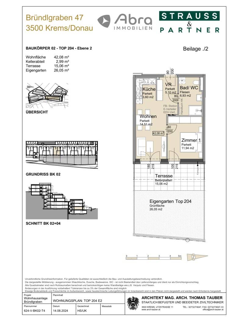 Kurzzeitvermietung von drei Monaten bis zu fünf Jahren. Voll möblierte 2-Zimmer Gartenwohnung mit Terrasse Neubau Erstbezug