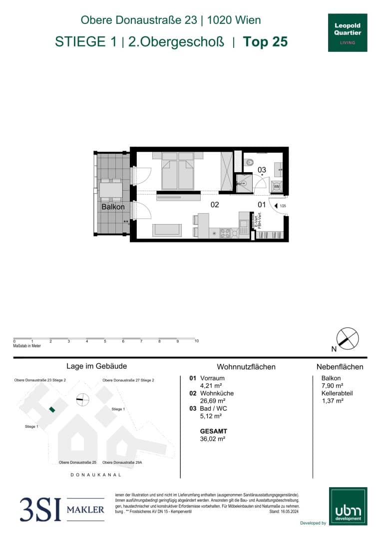 Commission free apartment near Augarten balcony