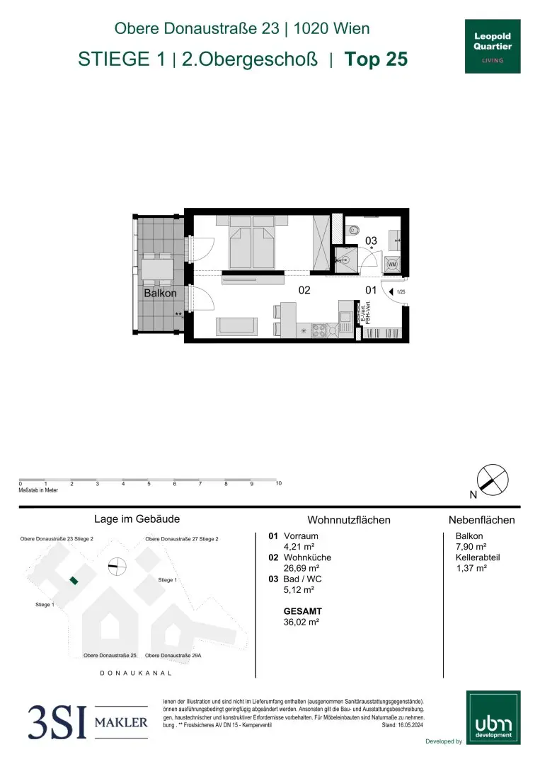 Provisionsfreie Wohnung am Augarten mit Balkon