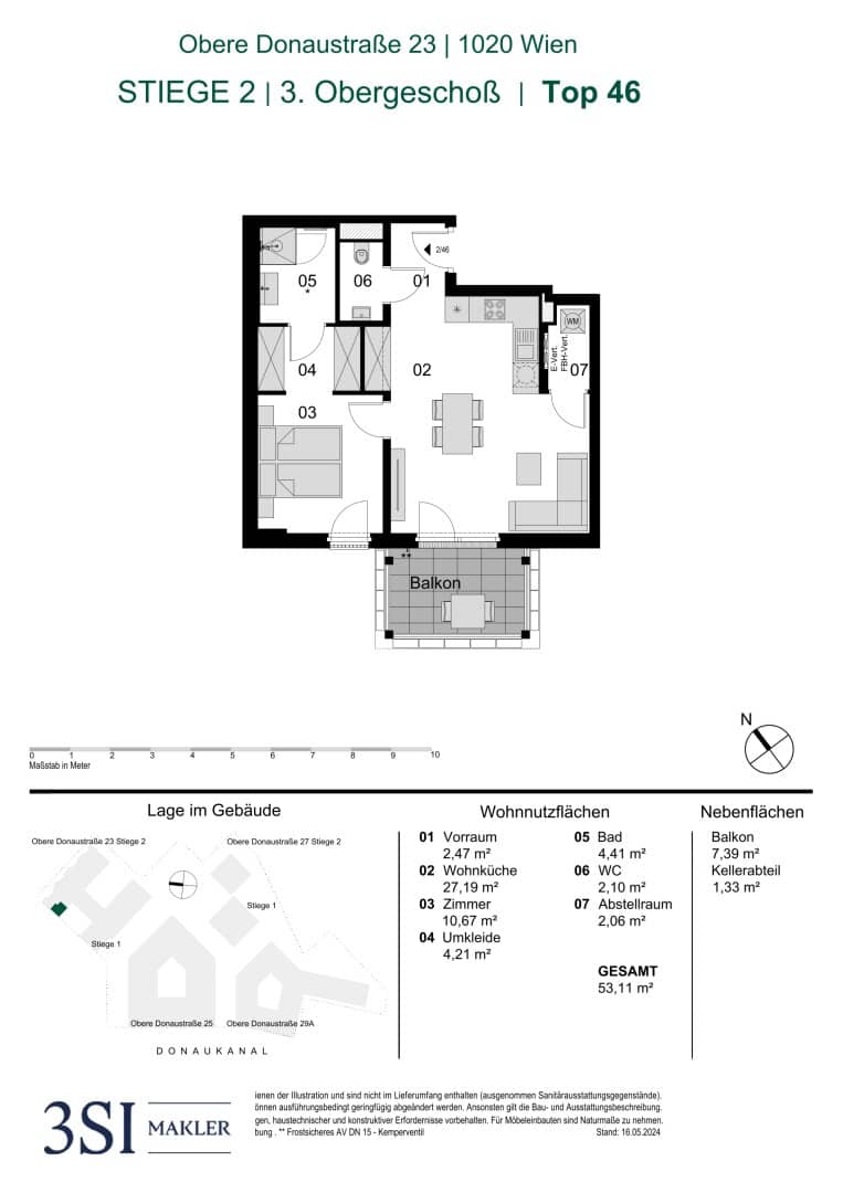 New build apartment 1st occupancy balcony Augarten
