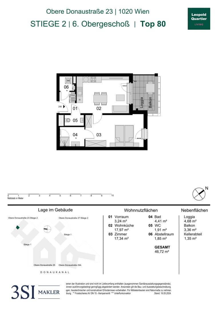Newly built apartment in Augarten with loggia