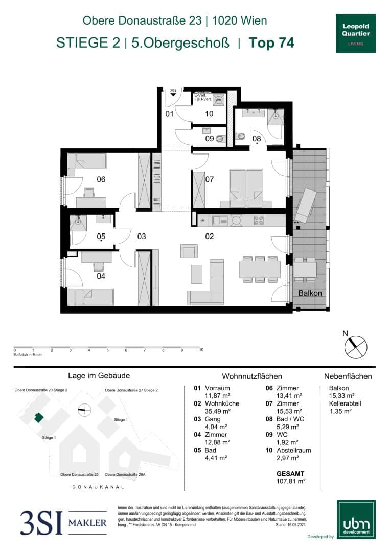 New build apartment with spacious balcony