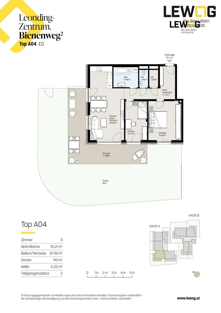Wohnung Neubau Erstbezug Tiefgarage Terrasse
